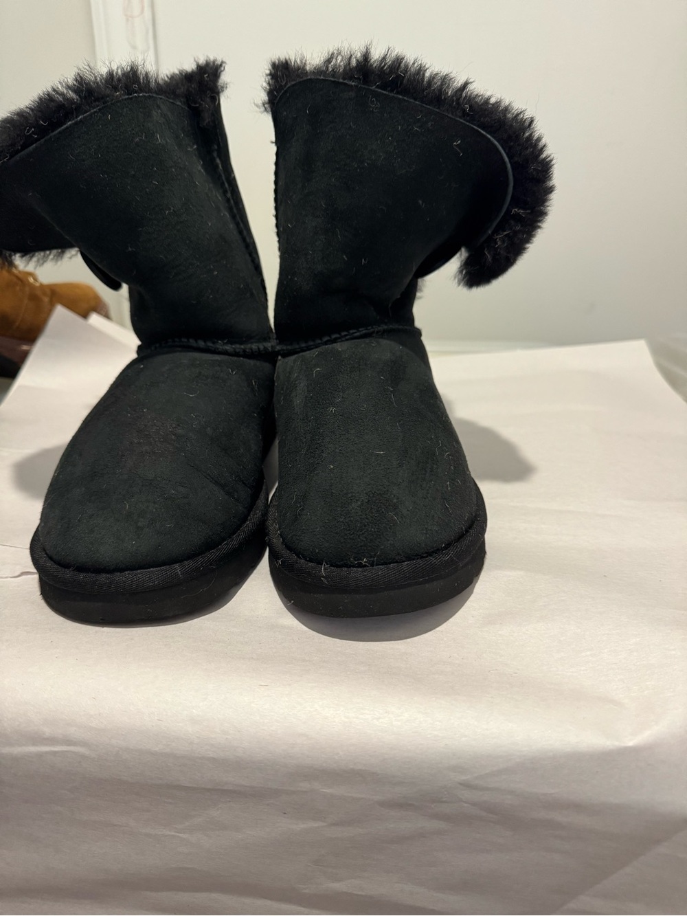 UGG Black Shearling Tall Suede Boots